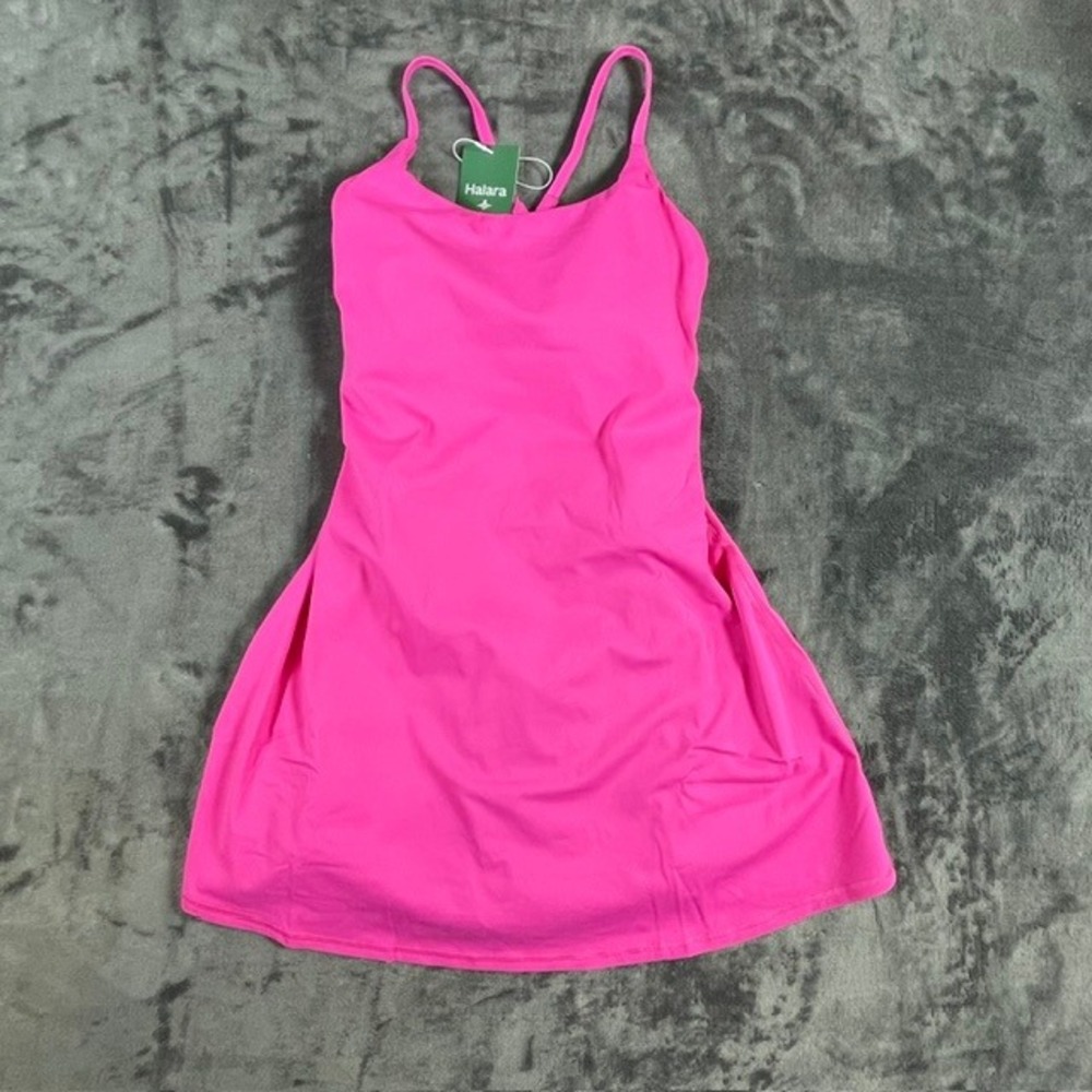 Halara SoftlyZero Plush Backless Active Dress Pink Easy Peezy Edition Small